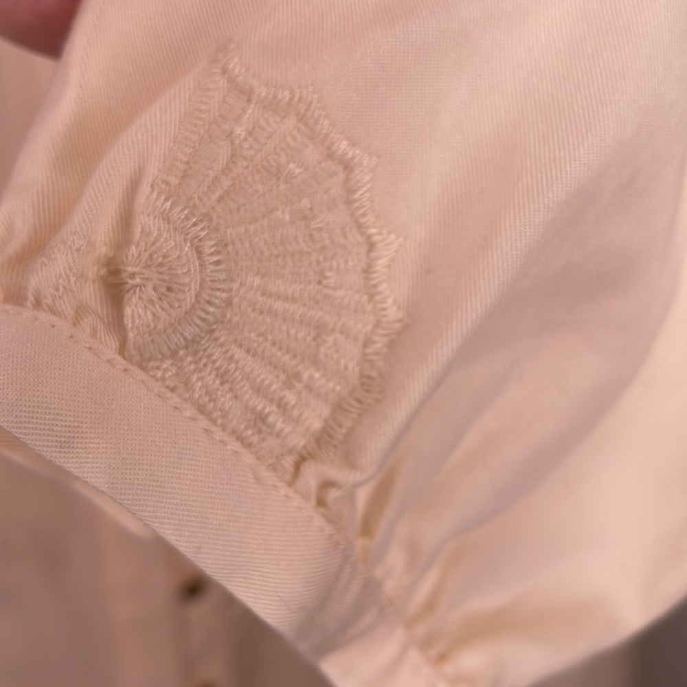 Soft surroundings Sonya embroidered tencel fan blouse in cream, size L NWT - Picture 6 of 10